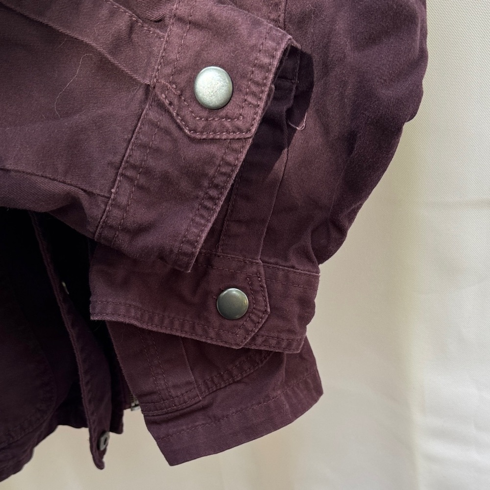 Women's Belted Jean Jacket - Dark Purple - Picture 3 of 4